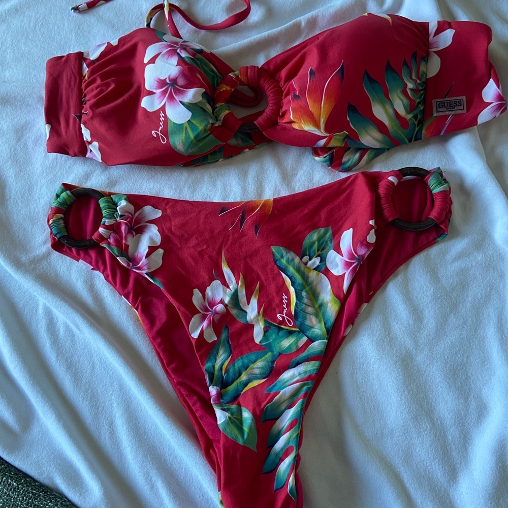 Guess Tropical Red Bikini Set